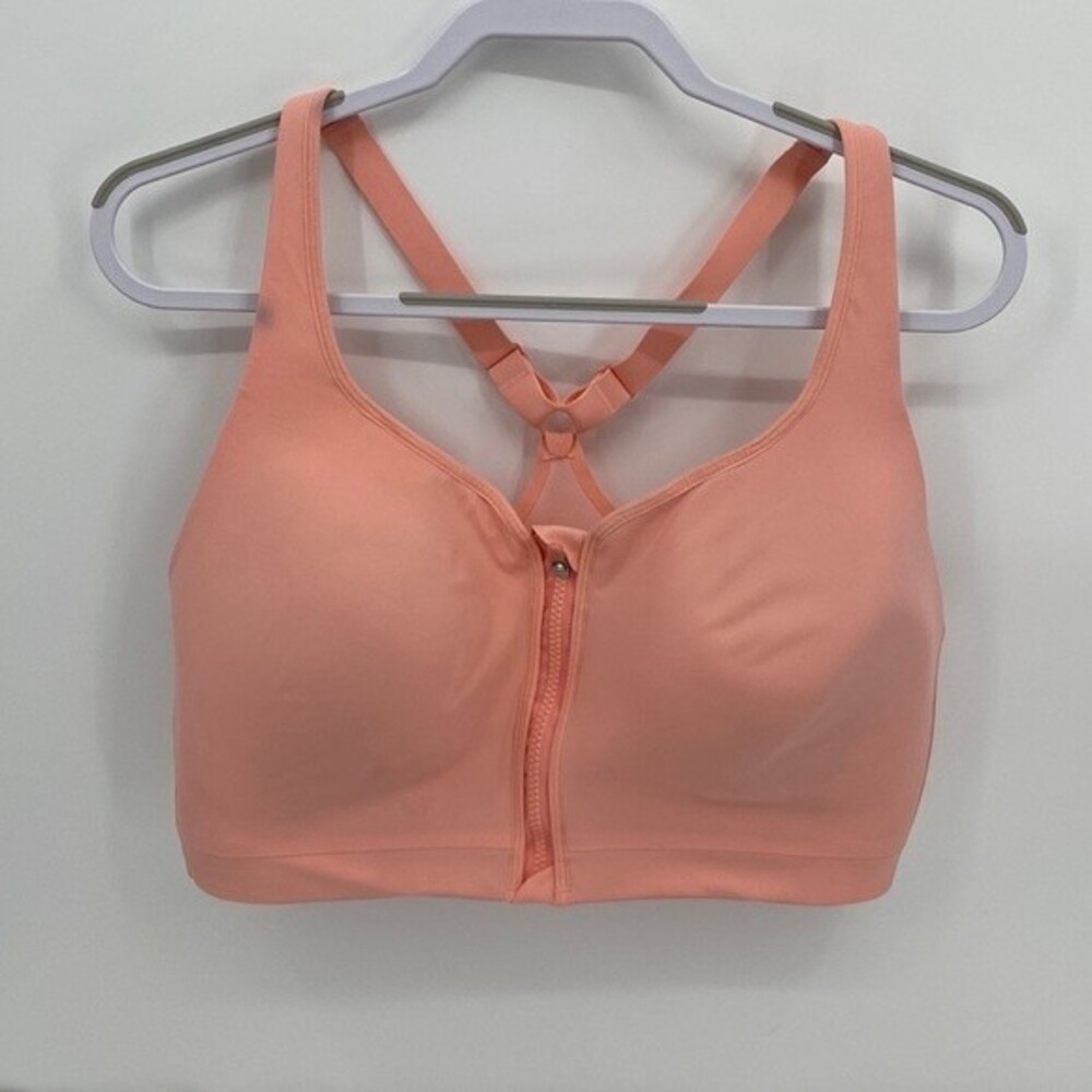 Athleta Advance Zip Front Sports Bra B-DD Pink Sold-out Online 40DD